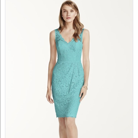Short Tank Lace Dress with V Neckline