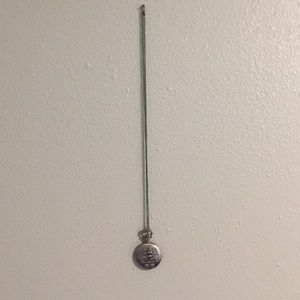Long silver ship stopwatch necklace!