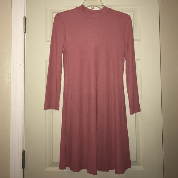 Ribbed mock neck dress