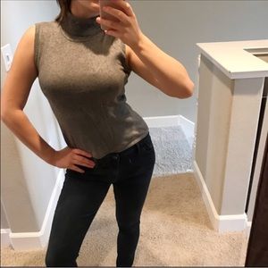 Silk & Cashmere Sleeveless Turtleneck Sweater