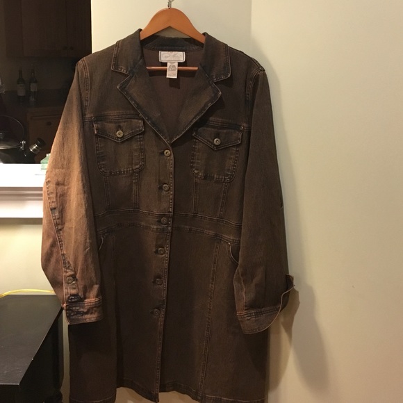 3/4 length distressed jean coat