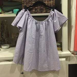 Off shoulder purple top