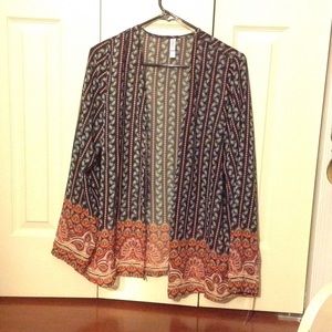 Brand new black/cherry kimono. Size XL