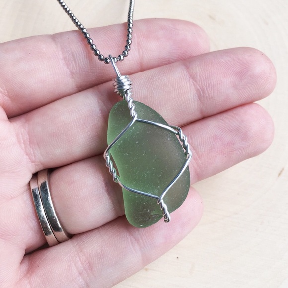 NJ Sea Glass Pendant - Picture 2 of 3