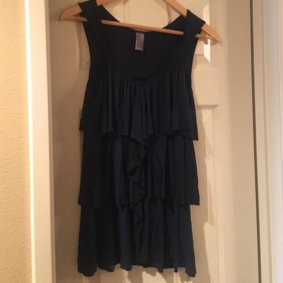 Blue Ruffle Tank top