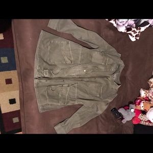 Olive green trench coat