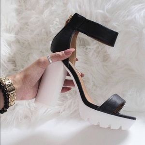 White bottom sporty heel