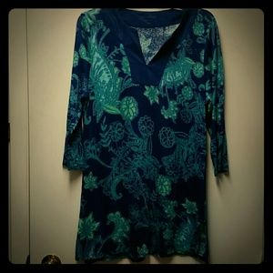 Beautiful blue and green floral tunic!