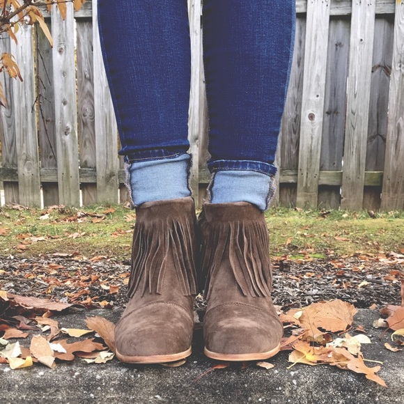 Suede Mocha Fringe Booties - Picture 3 of 3