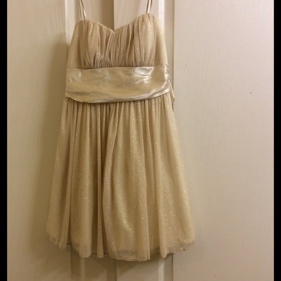 Speechless cream sparkly dress