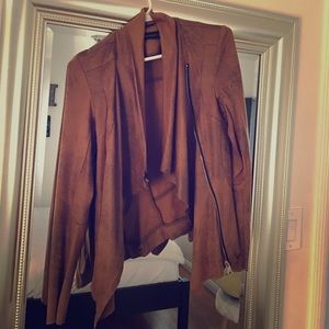 Zara faux brown leather jacket