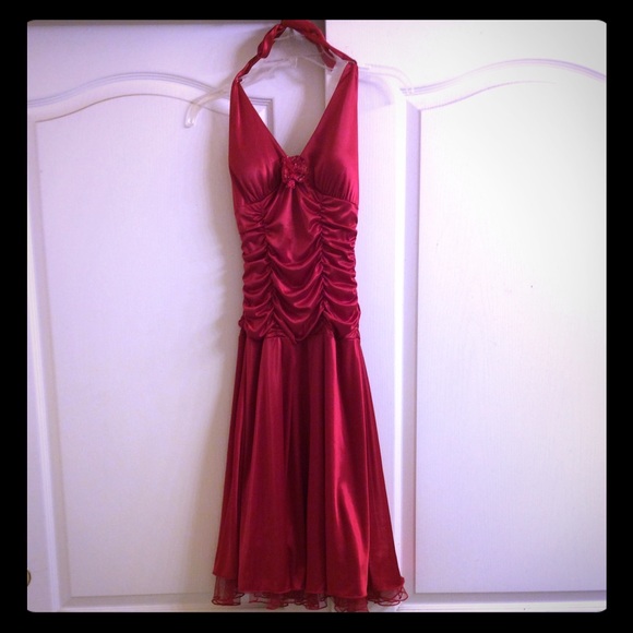 Ruby Rox backless red dress
