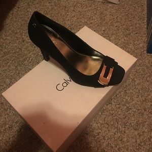 SADIA Matte Snake black Calvin Klein heels NEW!!