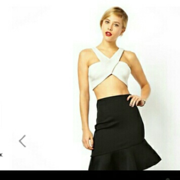 ASOS white scuba crop top / bralette US 14 / UK 18