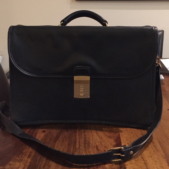 Brown leather Coach briefcase