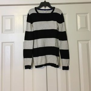 Striped sweater with elbow patches