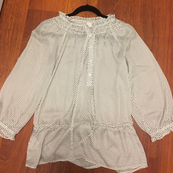 Cute White polkadot peplum blouse LOFT