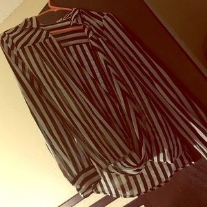 Open Chest Stripped Blouse 🎀🎀