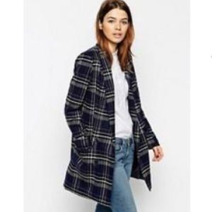 ASOS check longline coat