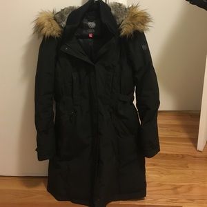 Vince Camuto Down Coat with Fur Hood Sz M