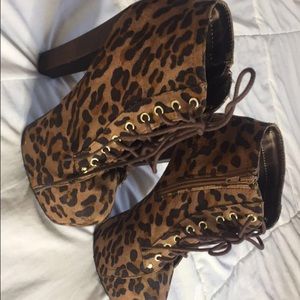 Cheetah heel boots