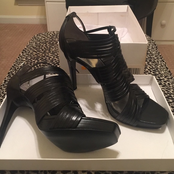 Calvin Klein black leather sandals (new) size 10