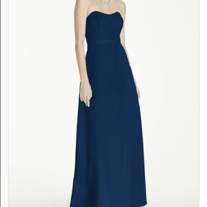 David's Bridal Navy Bridesmaid Dress