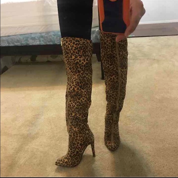 Brand new sexy leopard print long boots