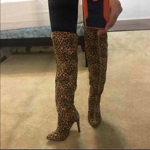 Brand new sexy leopard print long boots