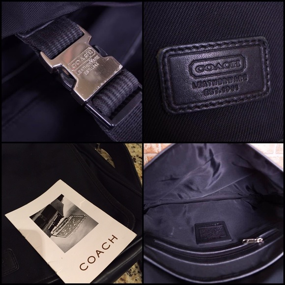 Coach Black Twill & Leather Messenger Bag