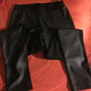Women's Faux Leather Front Leggings