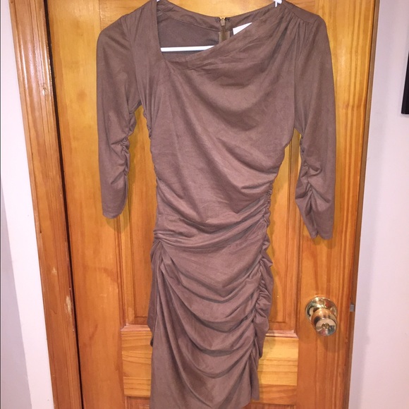 Kardashian-Bebe brown suede dress