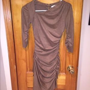 Kardashian-Bebe brown suede dress