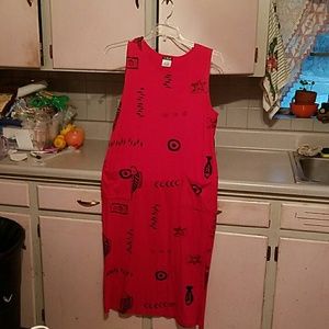 Black and red maxi dress.