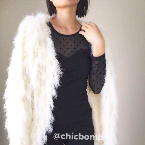 Celebrity shaggy ivory cardigan - Picture 2 of 4