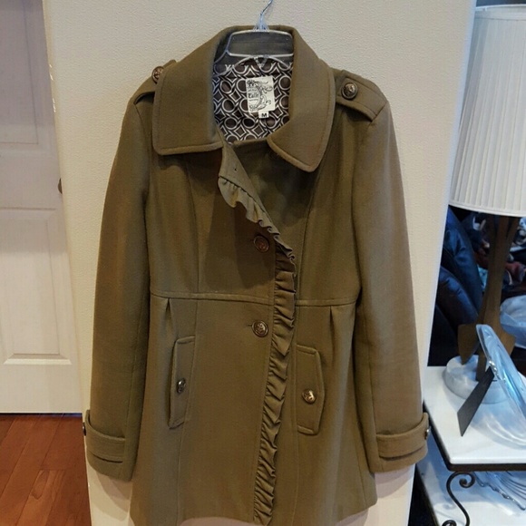 Tulle Olive Green Pea Coat