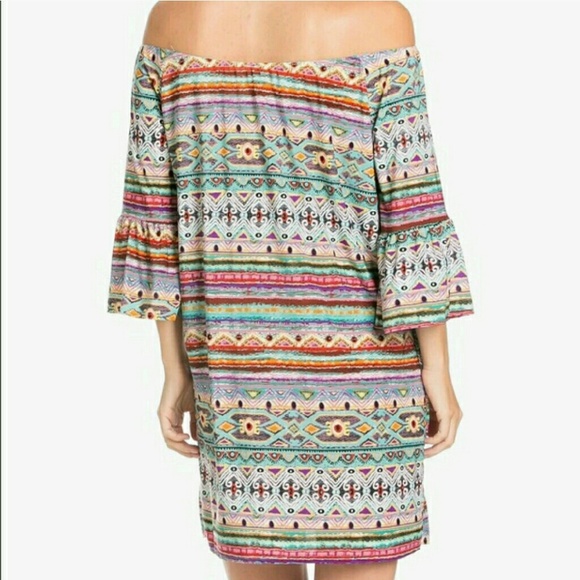 Tribal Off Shoulder Dress - Picture 4 of 6