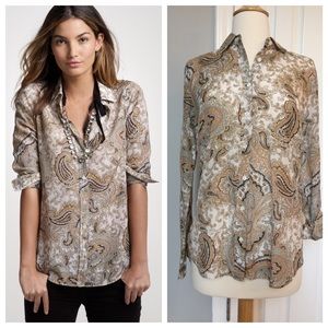 J Crew Perfect Shirt Paisley Print Button Down