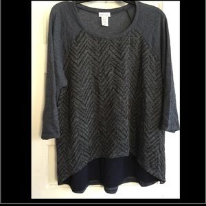 Chevron embossed print top