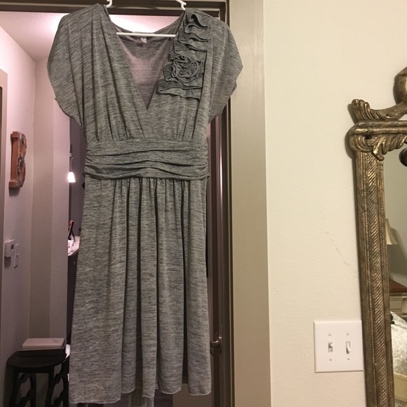 Light/Dark Grey V Neck Dress - Picture 1 of 2
