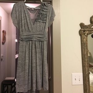 Light/Dark Grey V Neck Dress