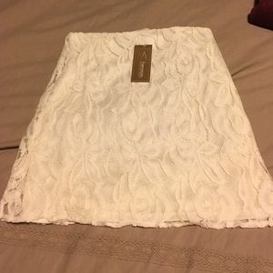 White Lace Pencil Skirt