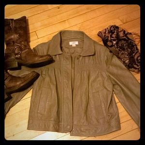 Medium gray Loft leather jacket