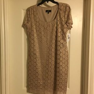 NEVER WORN!! Gold sparkle Ronni Nicole dress