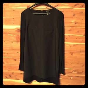 WHBM Long Sleeve Black Tunic