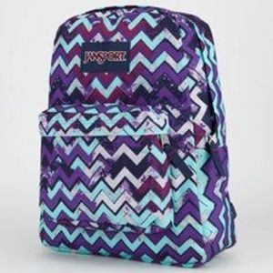 Jansport teal and purple galaxy book bag
