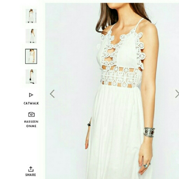 Glamorous Tall white crochet maxi dress US14/UK18 - Picture 2 of 3