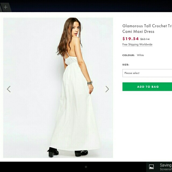 Glamorous Tall white crochet maxi dress US14/UK18 - Picture 3 of 3