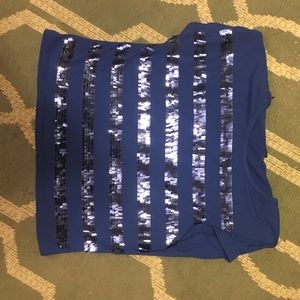Sequins shirt royal blue