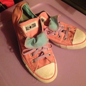 RARE Peach/Pink/Purple/Blue Double Tongue Converse